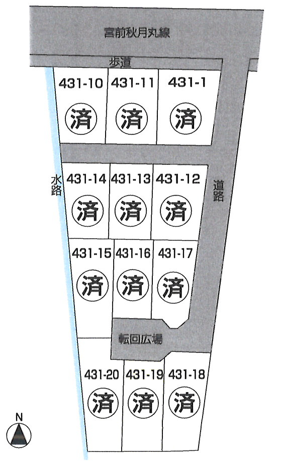 サンタウン山田(香美市土佐山田町) 区画図 サンタウン山田(香美市土佐山田町) 区画図