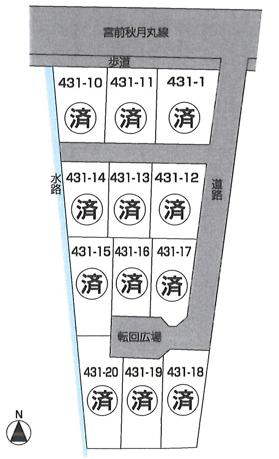 サンタウン山田（香美市土佐山田町）　区画図