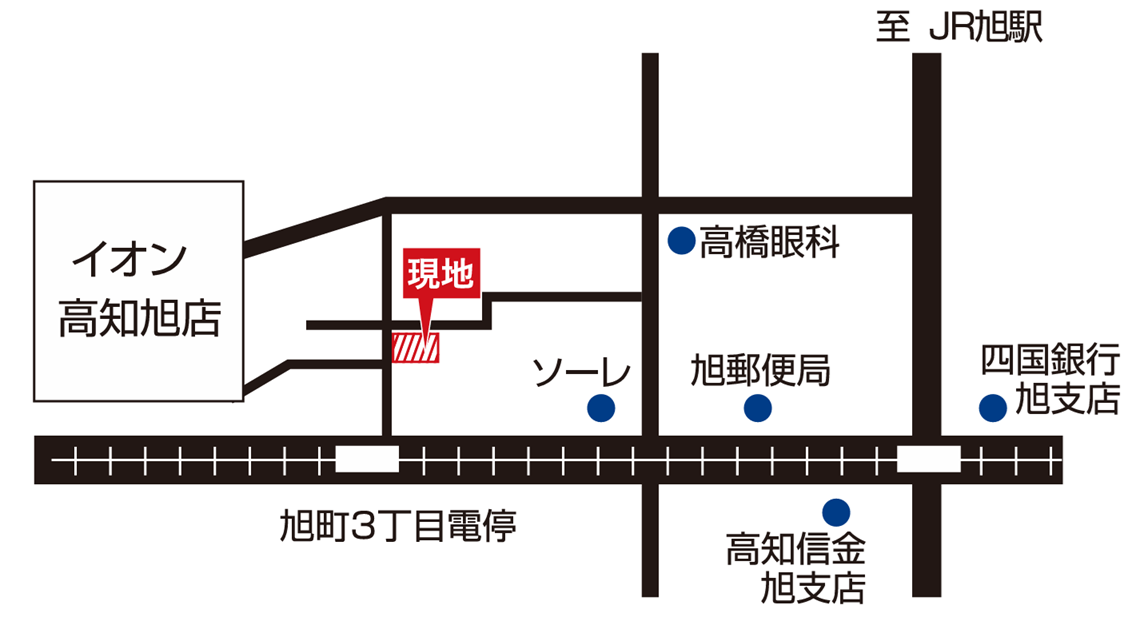 建売　高知　新築一戸建て　旭町3丁目　案内図